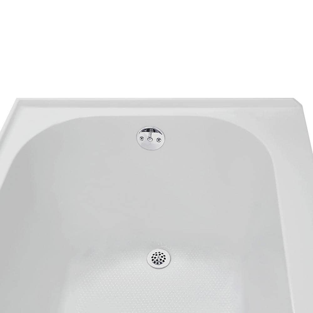 Streamline 60 in. x 30 in. Acrylic Right-Hand Drain Alcove Bathtub in Glossy White With External Drain