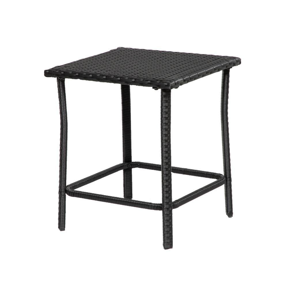Polytrends Heritage Outdoor 3-piece Wicker Bistro Patio Set Black/Beige