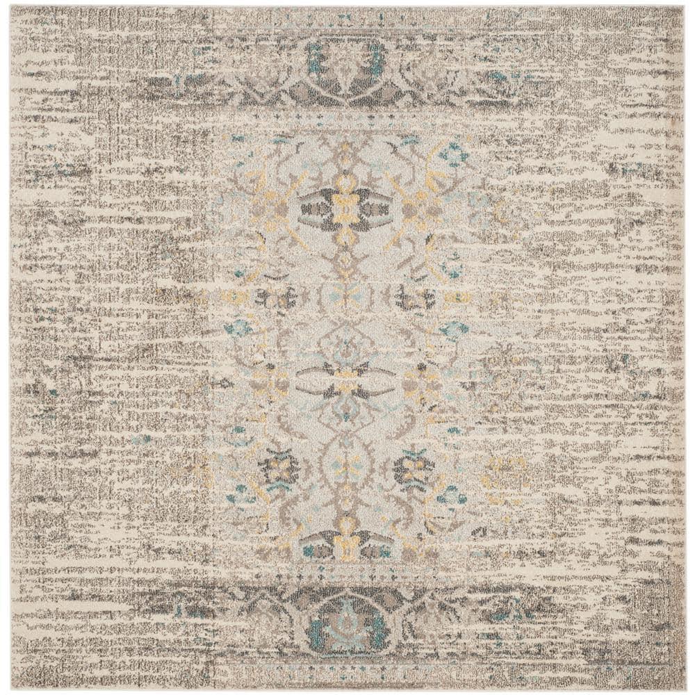 Monaco MNC209 Power Loomed Indoor Area Rug - Grey/Multi - 9'x9' - Safavieh.