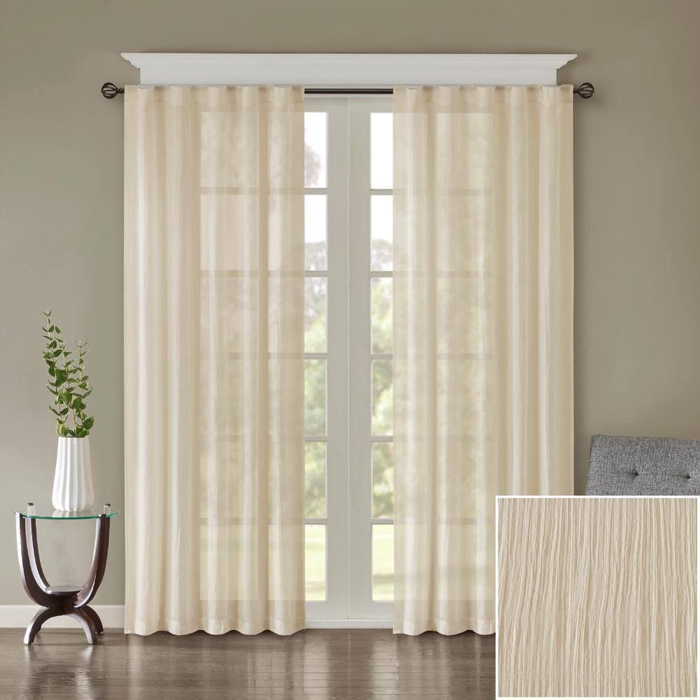 Madison Park Harper Solid Crushed Curtain Panel Pair (Set of 2)