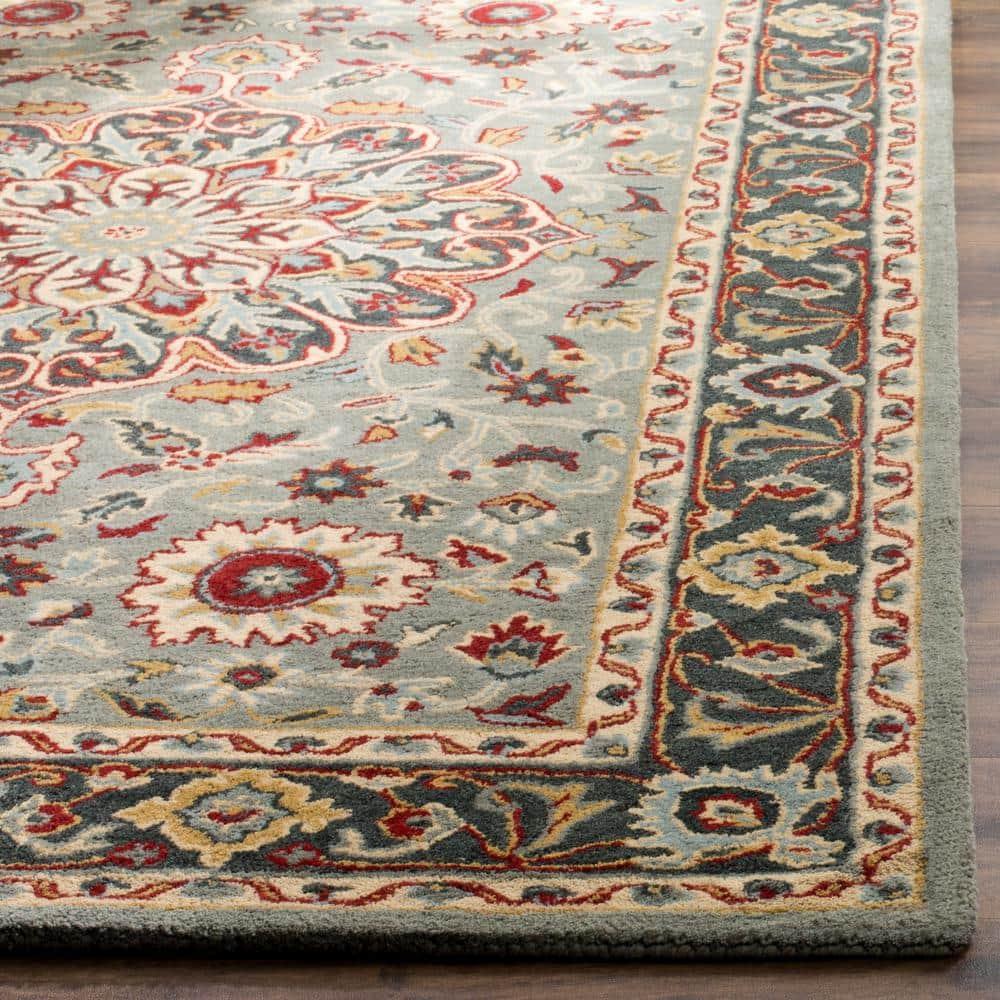Heritage HG736 Hand Tufted Area Rug - Grey/Charcoal - 8'x10' - Safavieh.