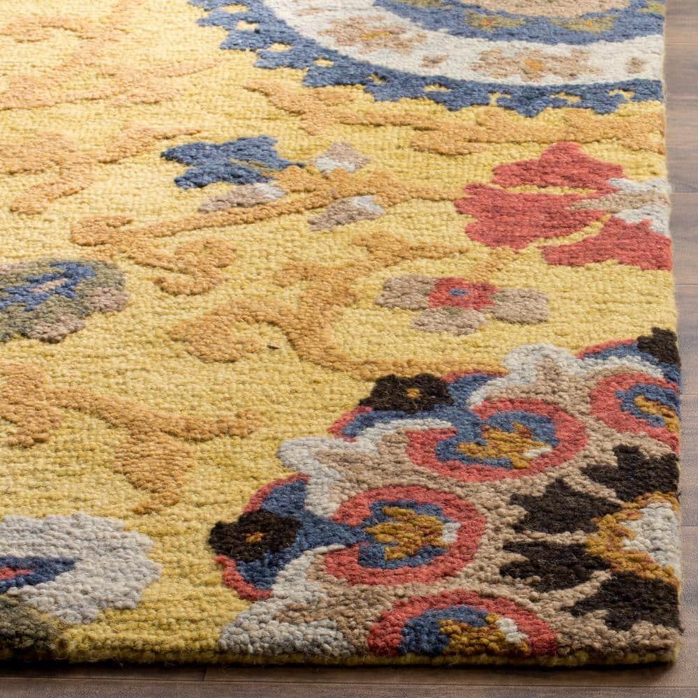 Blossom BLM401 Hand Tufted Area Rug - Gold/Multi - 6'x9' - Safavieh.
