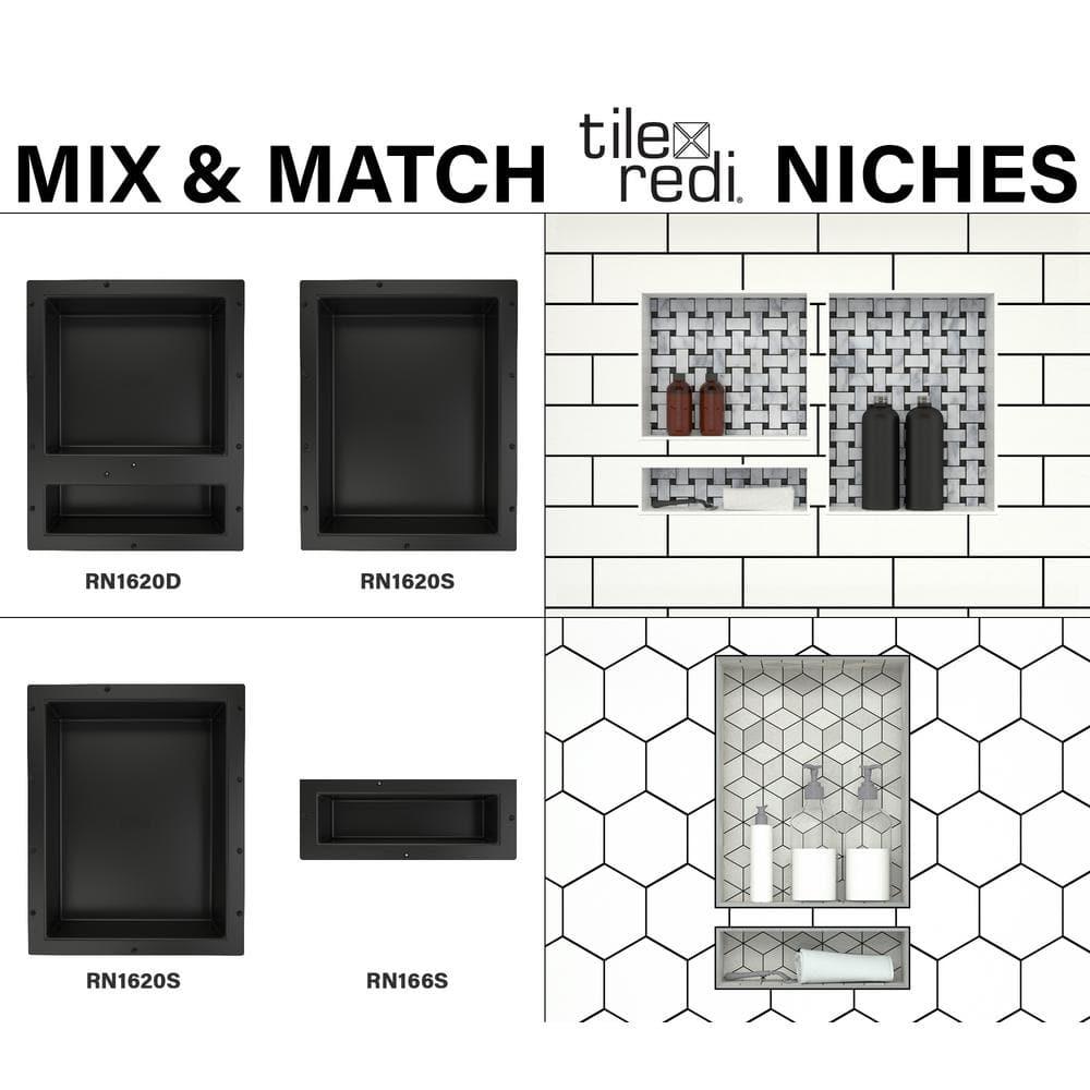 Tile Redi Rn1620s-Bi Redi Niche 16" Pvc Shelf - Tileable