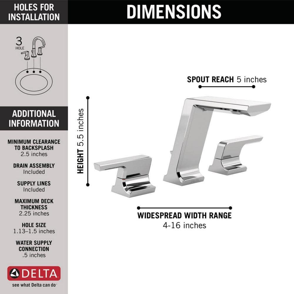 Pivotal Widespread Bathroom Faucet with Drain Assembly