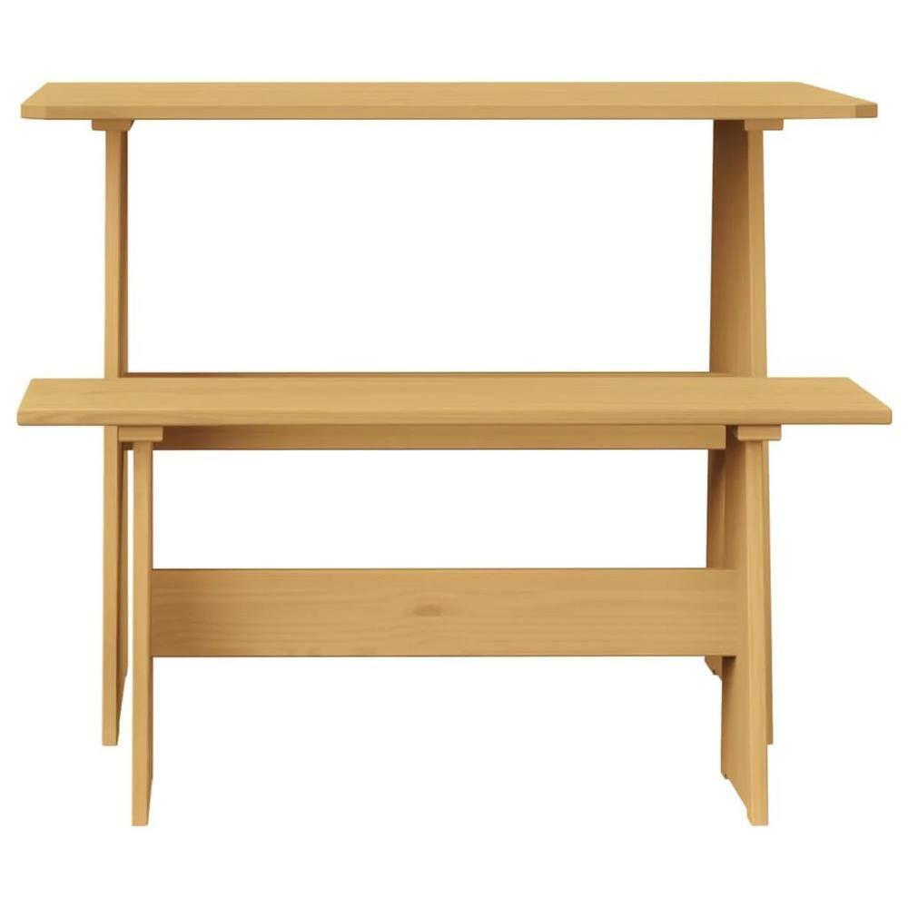 Natural Pine 3-Piece Dining Set with Benches