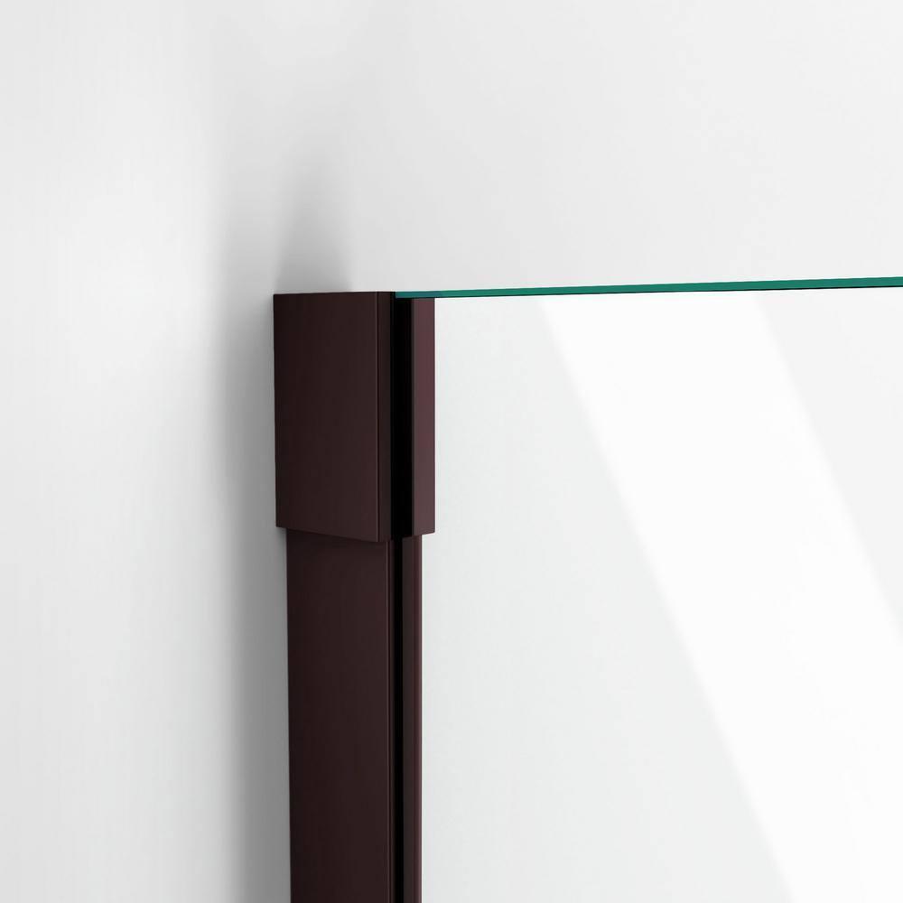 Unidoor-X 66" W x 72" H Frameless Shower Door with Fixed Panel