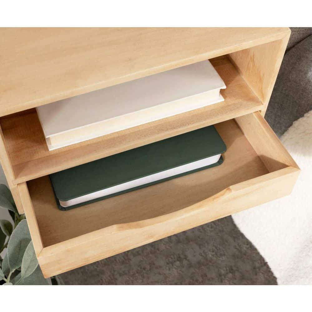 Kate and Laurel Hutton Rectangle Wood Floating Side Table, 12.5x10x7, Natural