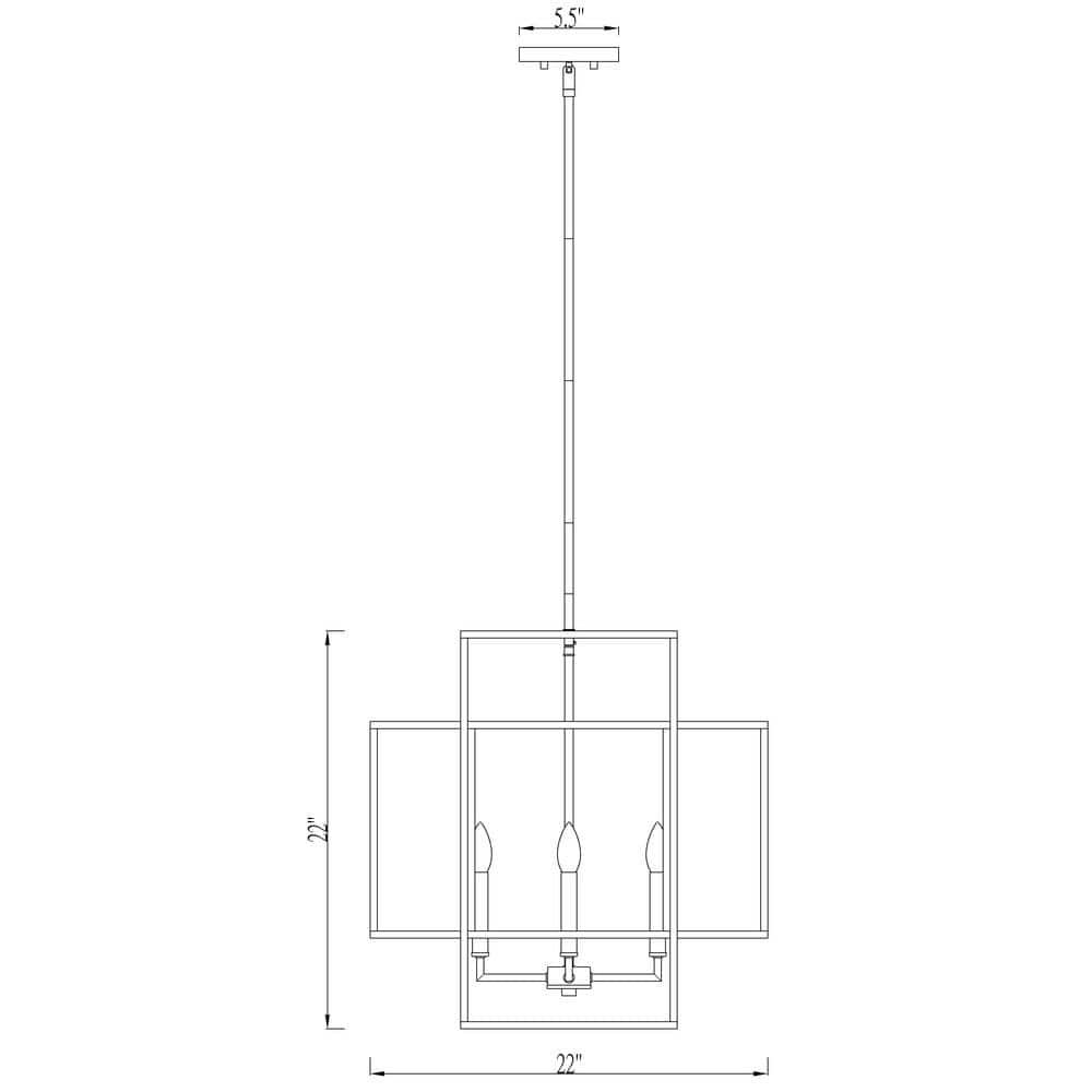 Z-Lite Titania 4 - Light Chandelier in  Matte Black