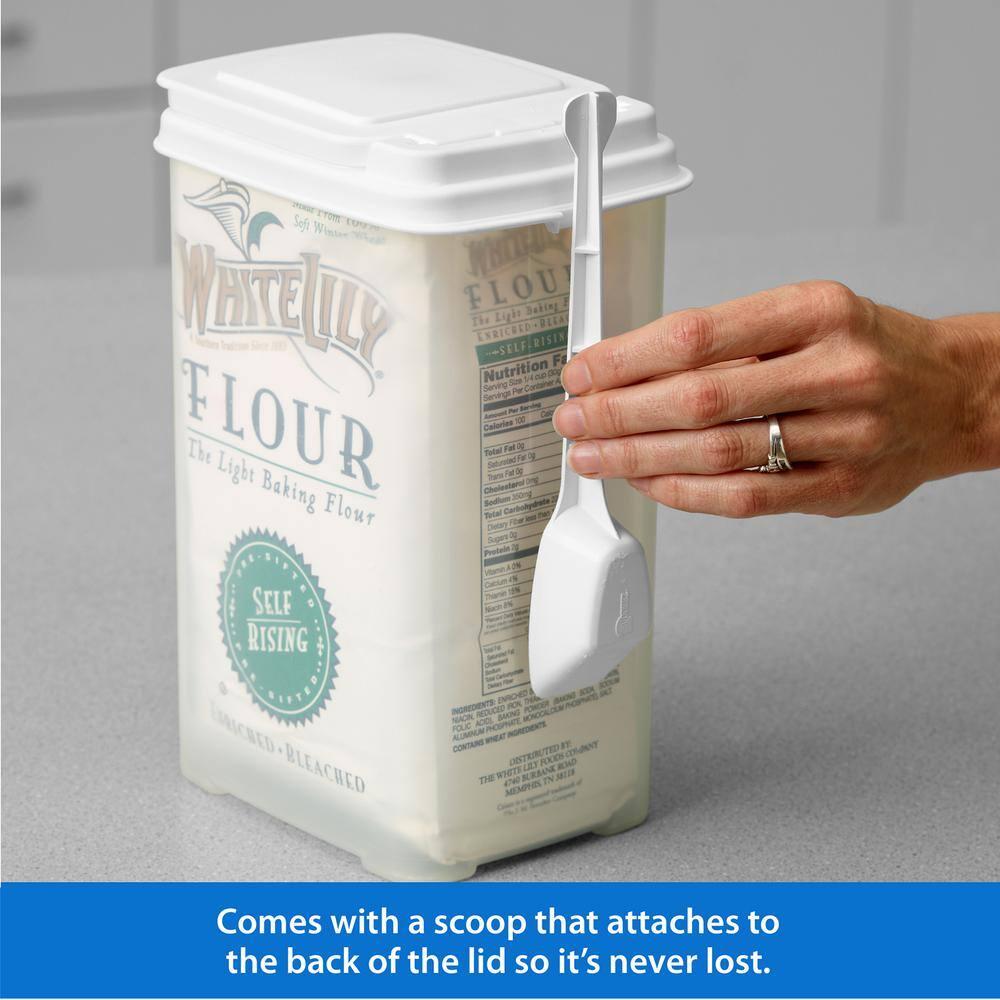 Buddeez Flour and Sugar Container - 3.75 Quart All Purpose Kitchen Organization and Storage Unit, Large Food Storage Container For Kitchen and Organizing Your Pantry (with Scoop)