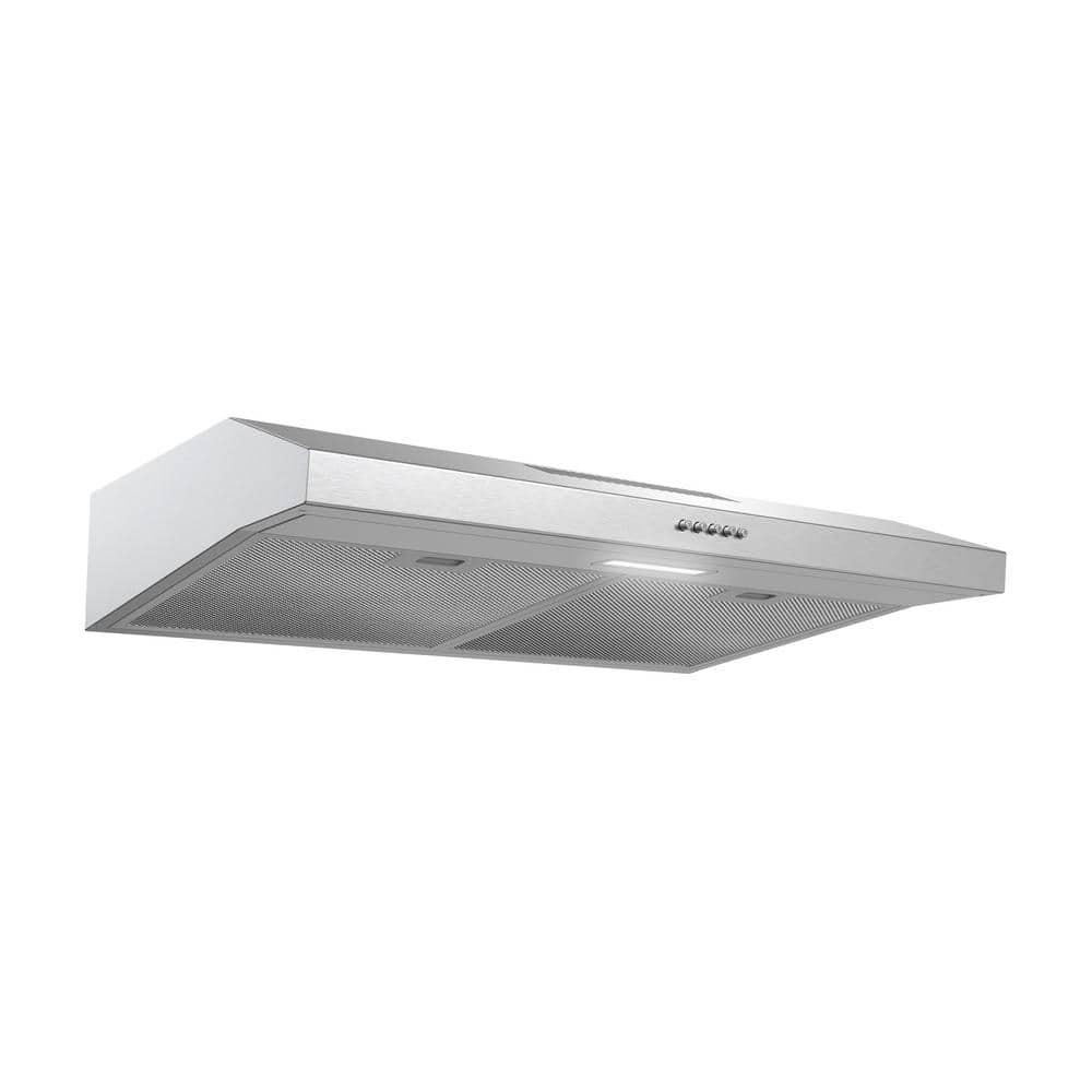 Streamline 30 In. T-3007-1-DL Savona Ductless Undermount 80 CFM Range Hood In Brushed Stainless Steel With Mesh Filters, Push Button Control, LED Light