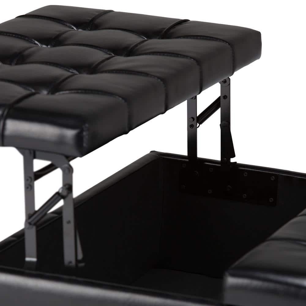 Simpli Home Harrison Coffee Table Storage Ottoman