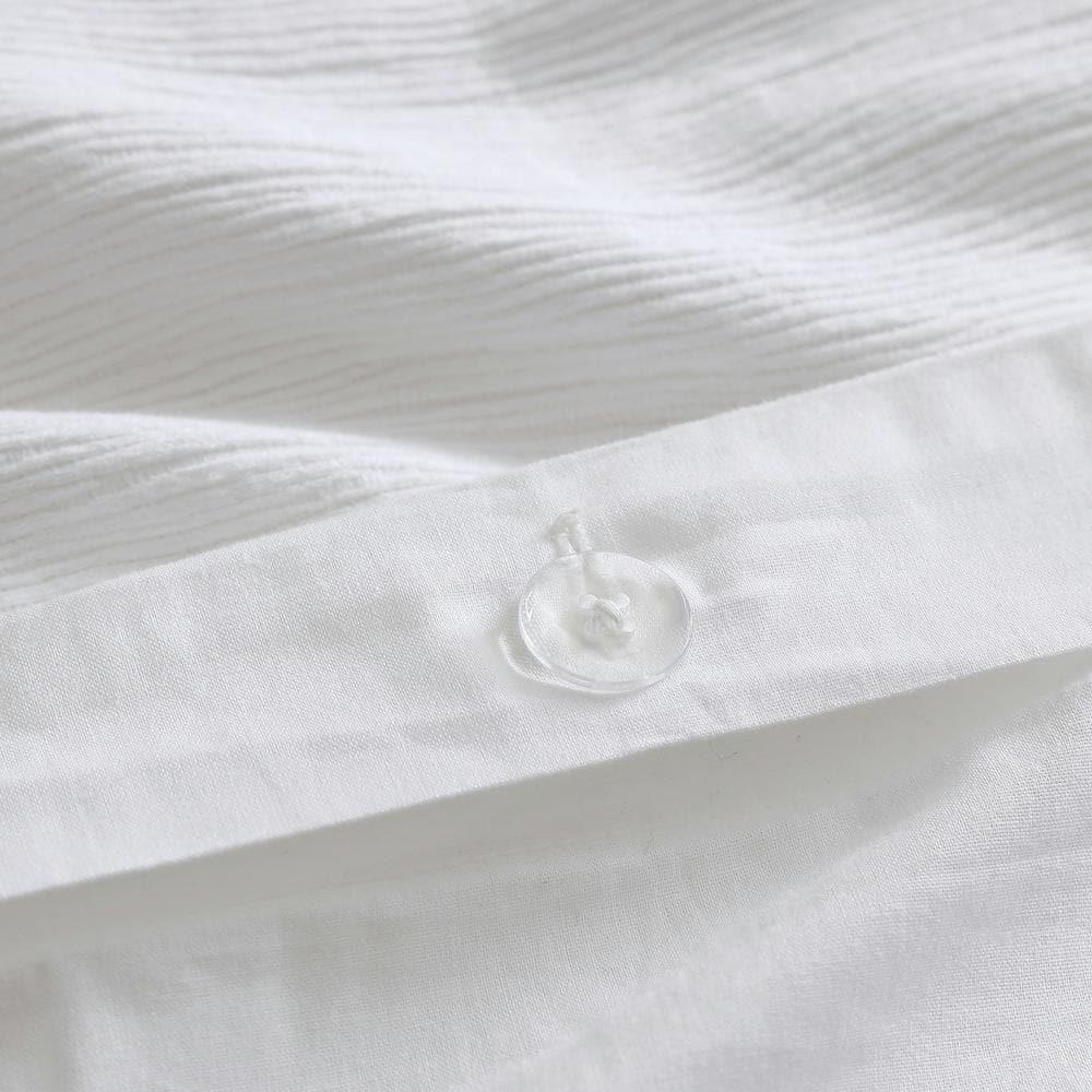 White Cotton King Bedspread Cover Set with Button Closure