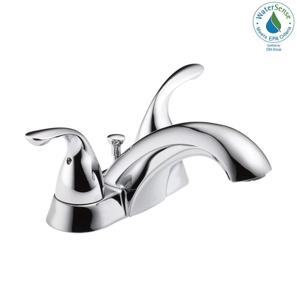 Classic Centerset Bathroom Faucet with Drain Assembly and Diamond Seal Technology