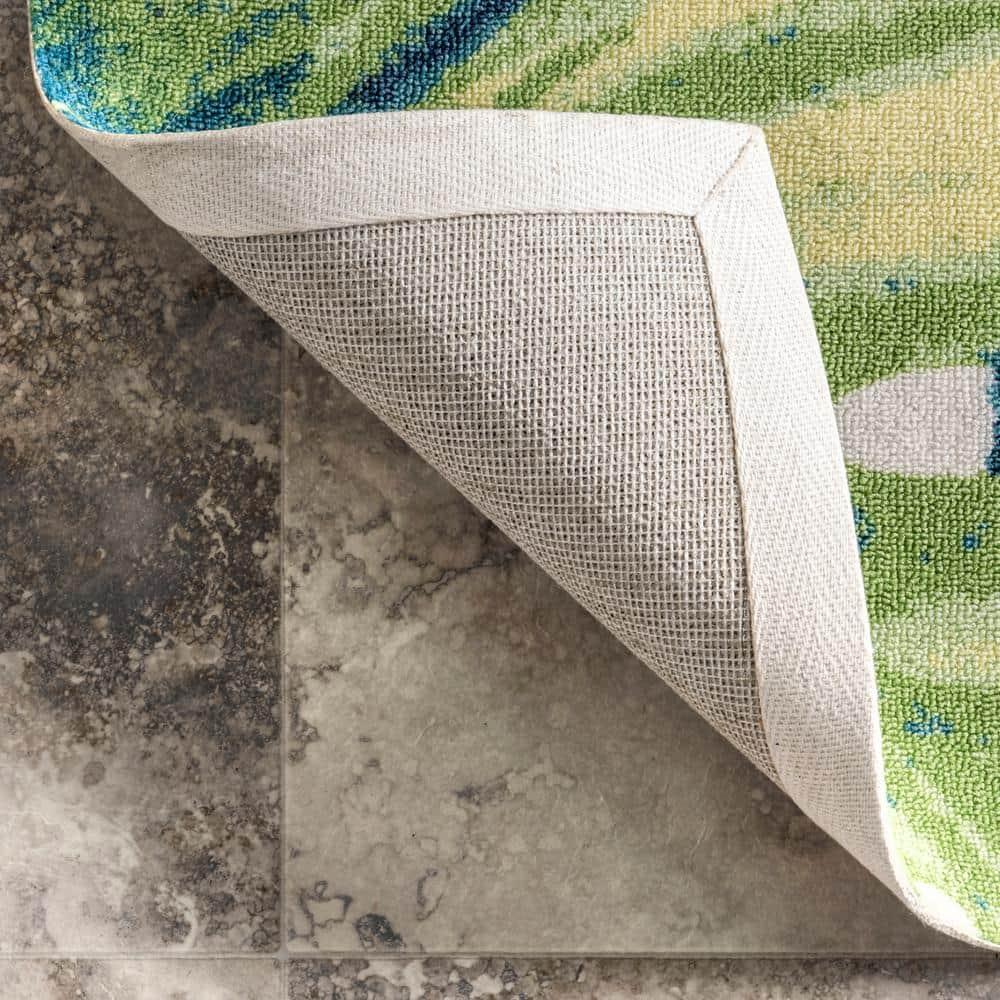Nuloom Lisa Floral & Paisley 8x10 Indoor/Outdoor Area Rug for Living Room Patio Deck Front Porch Kitchen, Green Multicolor/Ivory