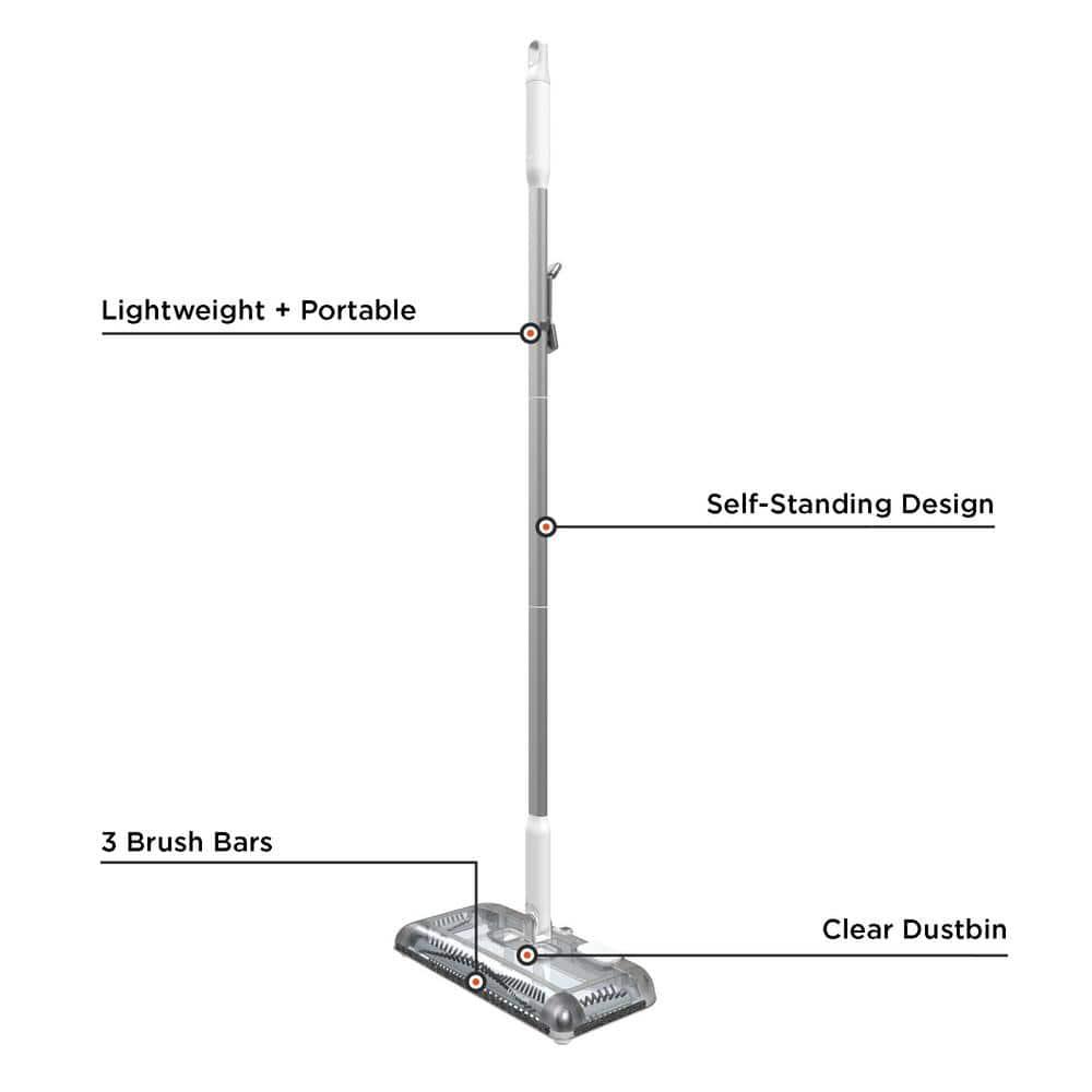 BLACK+DECKER Floor Sweeper, 50 Minutes Runtime, Powder White