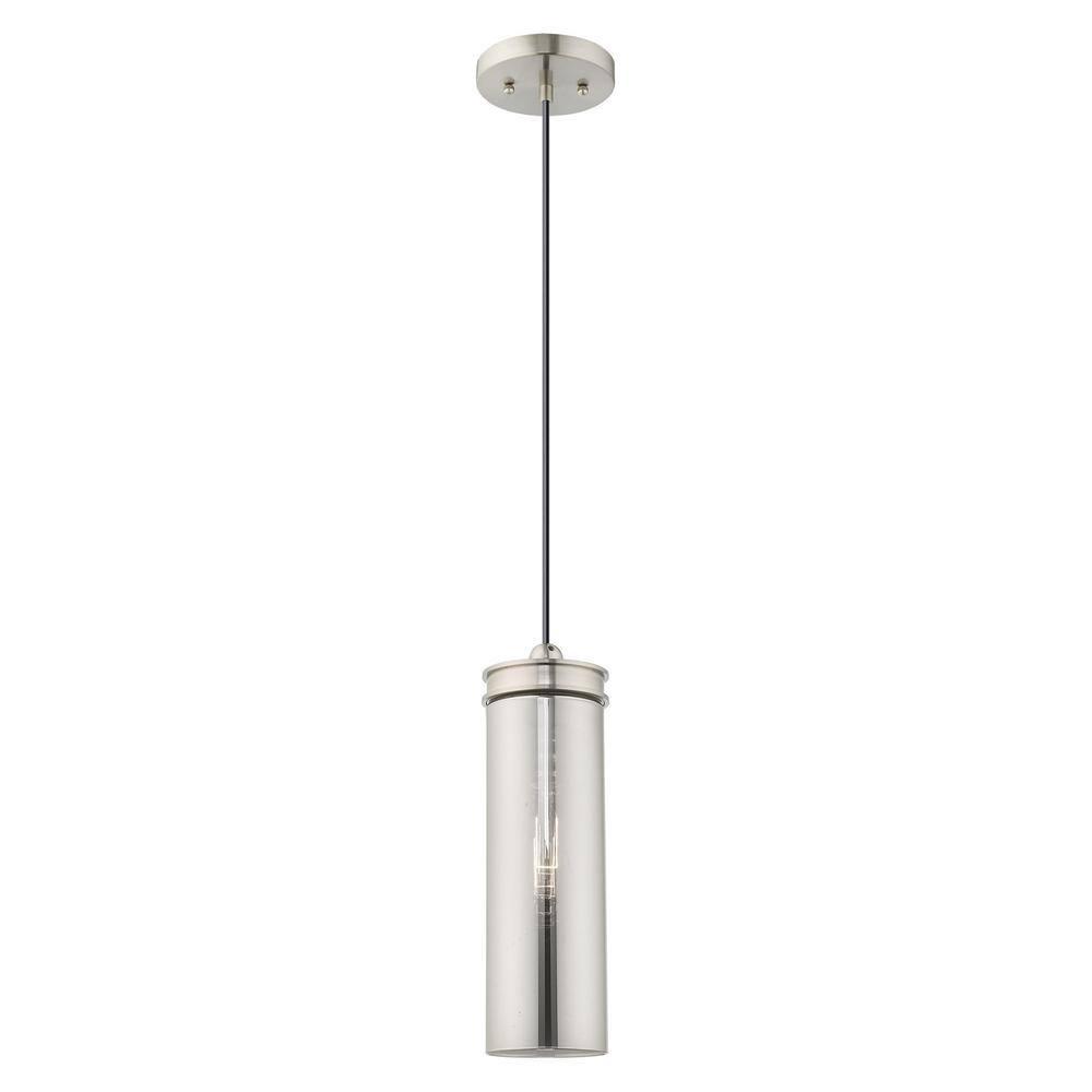 Livex Lighting Art Glass 1 - Light Pendant in  Brushed Nickel
