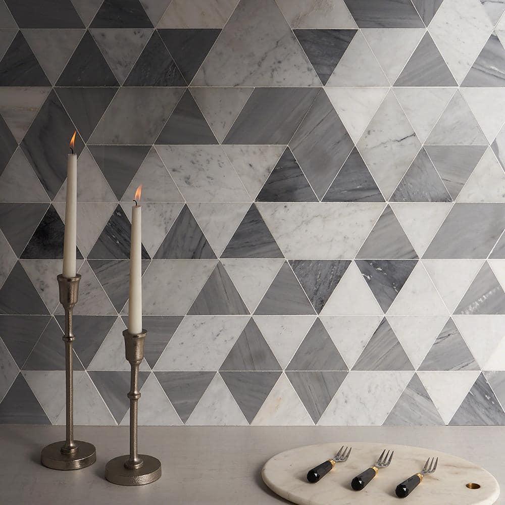 Prisma 7.75" x 13.5" Geometric Marble Mosaic Wall & Floor Tile (0.73 Sq. Ft. / Sheet)