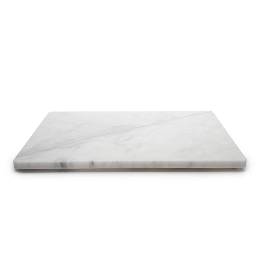 Fox Run Marble Pastry Rolling Pin Board Smooth with Rounded Edges 20" x 16" Grey