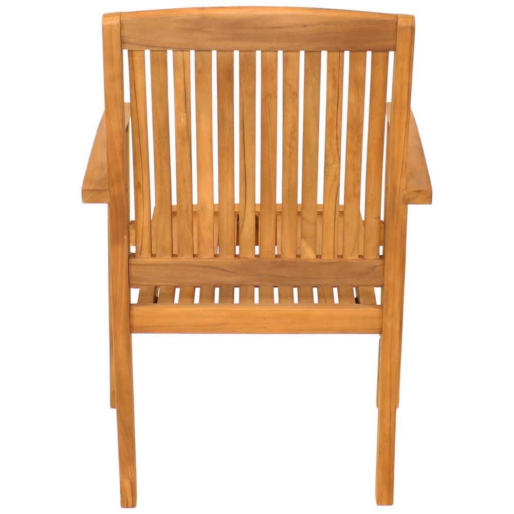 Red Barrel Studio® Vivioville Solid Teak Outdoor Stackable Dining Chair