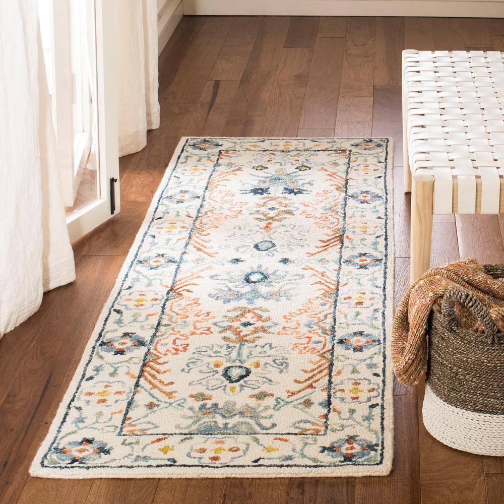 Aspen APN310 Hand Tufted Indoor Runner Rug - Ivory/Blue - 2'3"x7' - Safavieh