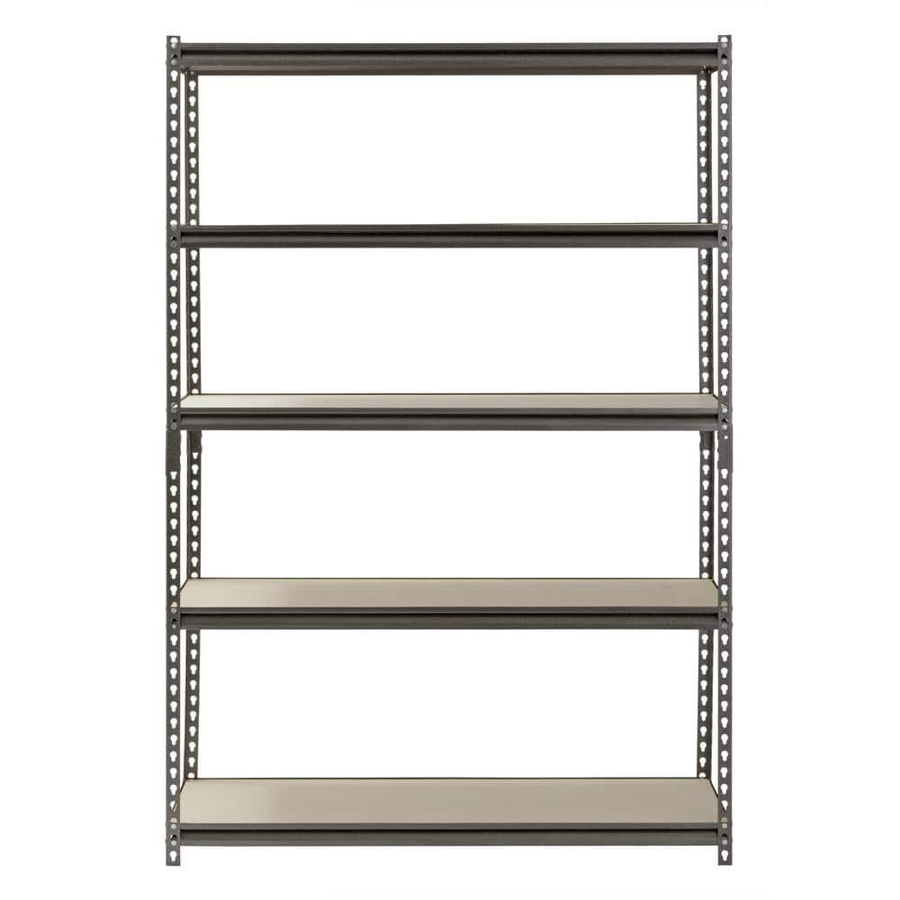 Muscle Rack 5- Shelf Metal Garage Storage Shelving Unit In Sliver Vein (48"W x 24"D x 72"H