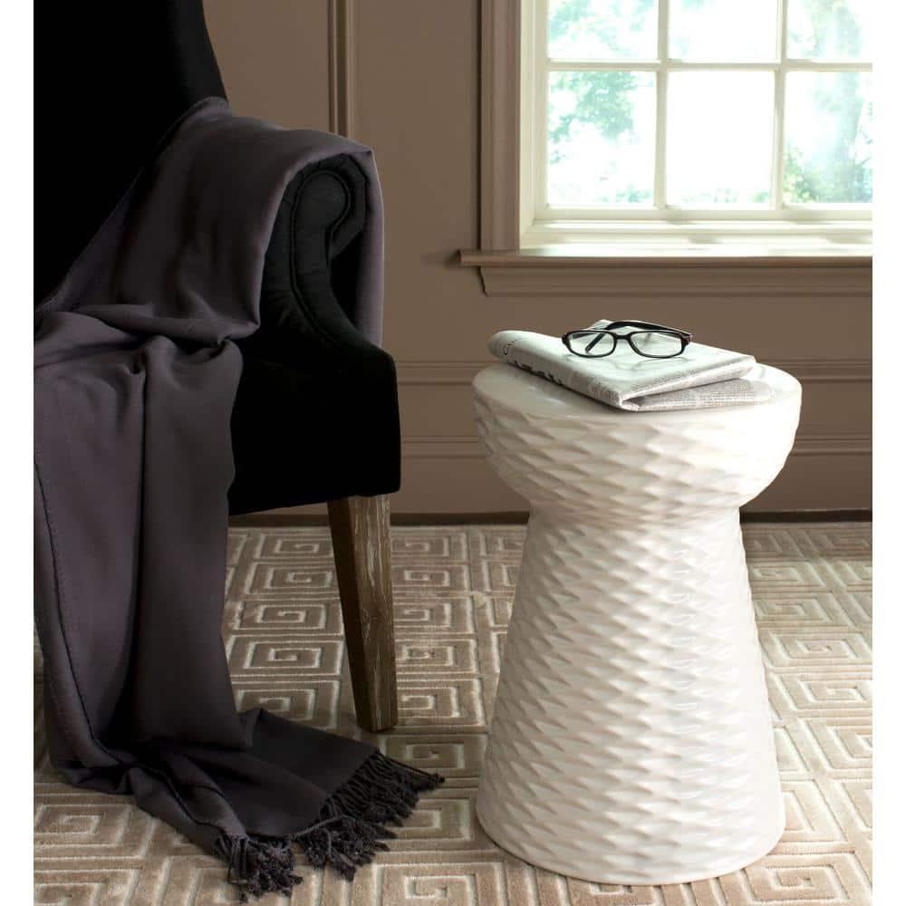 Daphne Garden Stool - ACS4523 - Indoor/Outdoor - Creme - Safavieh