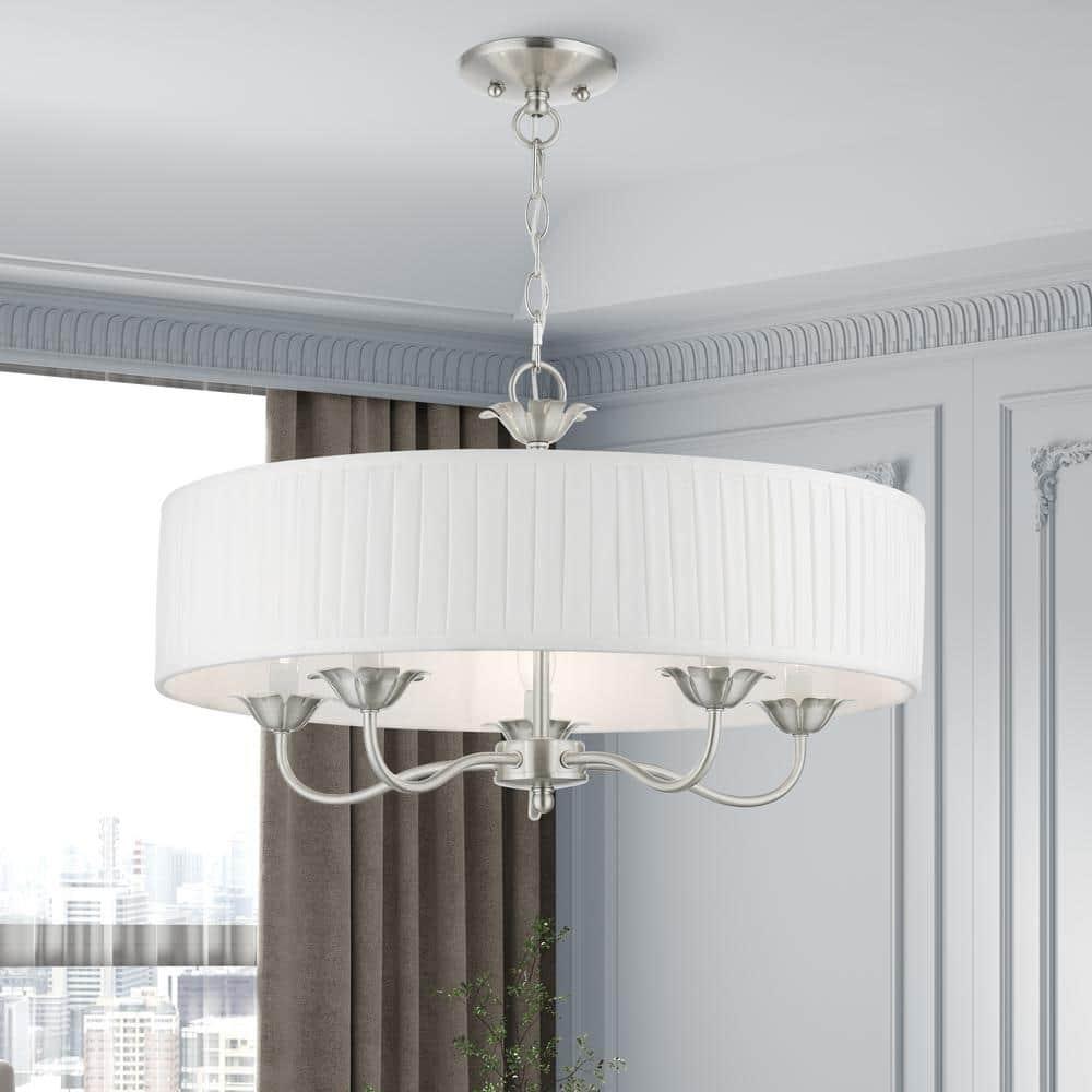 Livex Lighting Edinburgh 5 - Light Pendant in  Brushed Nickel