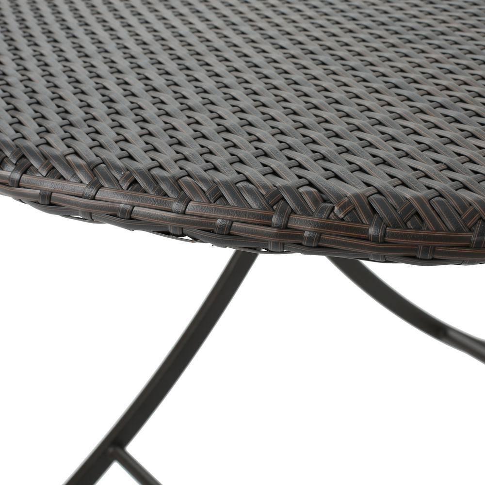 Noble House Kiera 5 Piece Wicker Foldable Patio Dining Set in Brown