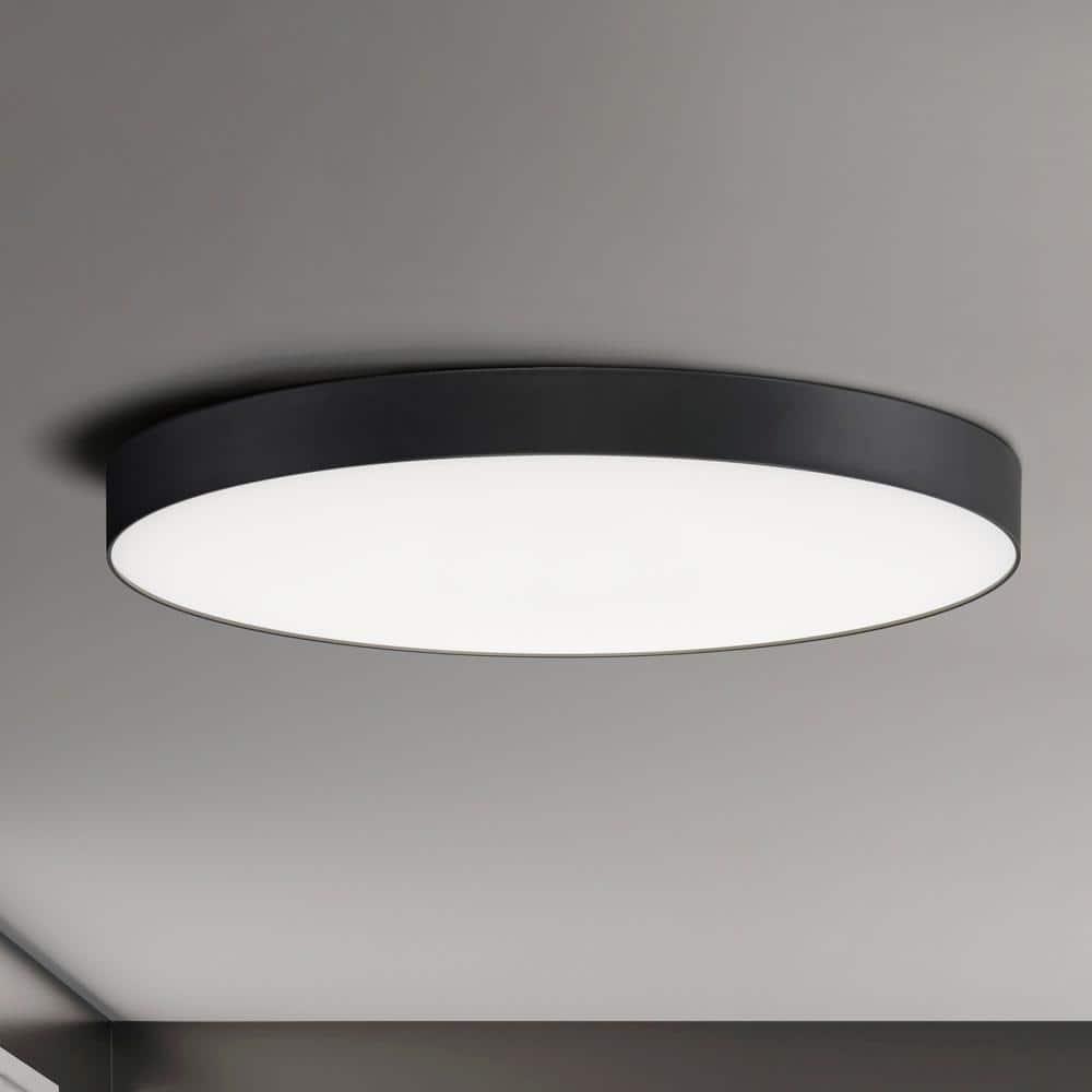 57670WTBK-Maxim Lighting-Trim - 16 Inch 25W 1 LED Round Flush Mount-Black Finish