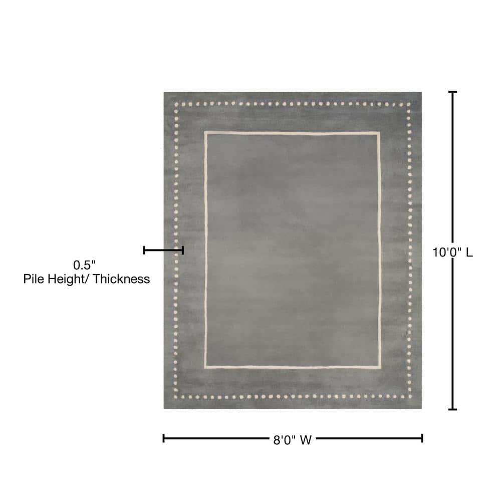 Bella BEL151 Hand Tufted Area Rug - Silver/Ivory - 8'x10' - Safavieh.