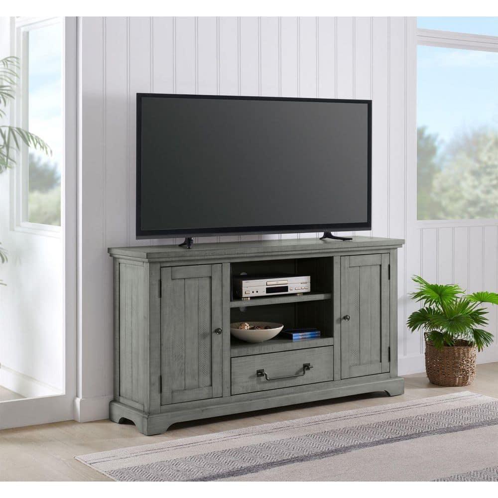 Martin Svensson Home Beach House Solid Wood TV Stand for TVs up to 70", Dove Grey