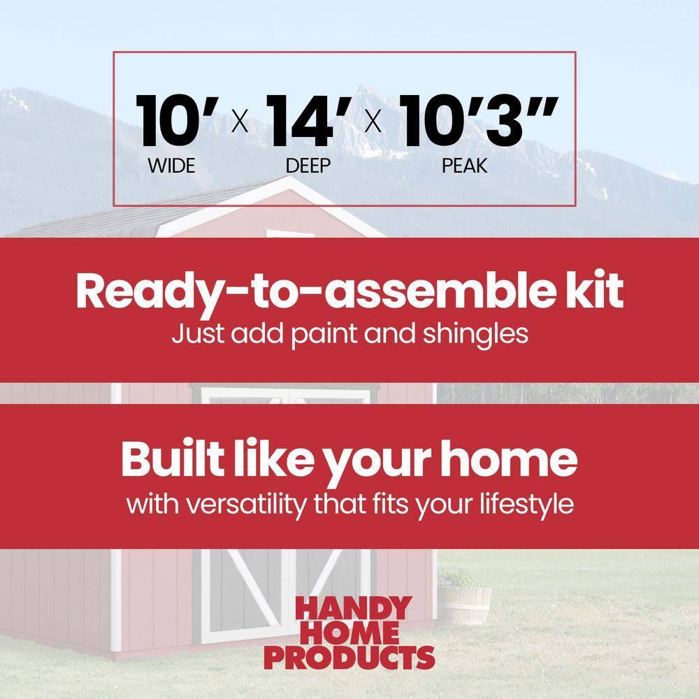 Handy Home Braymore 10 ft. W x 14 ft. D Wood Storage Shed With Floor