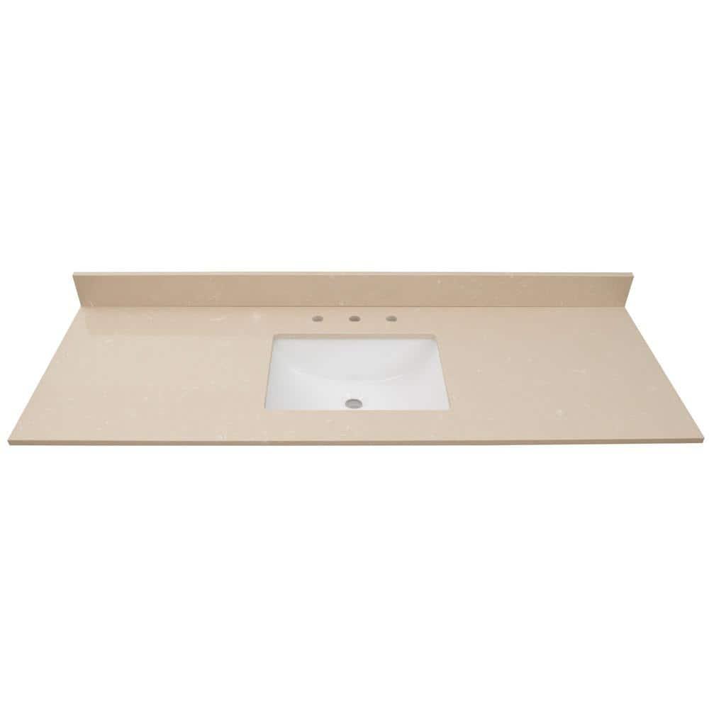 MSI 61 in. W x 22 in. D Bathroom Vanity Top with Single Sink