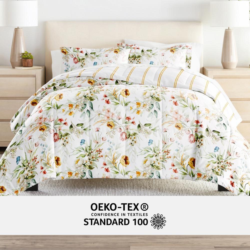IEnjoy Home 7-Piece Bedding Bundle - Pattern Comforter and Sheet Set