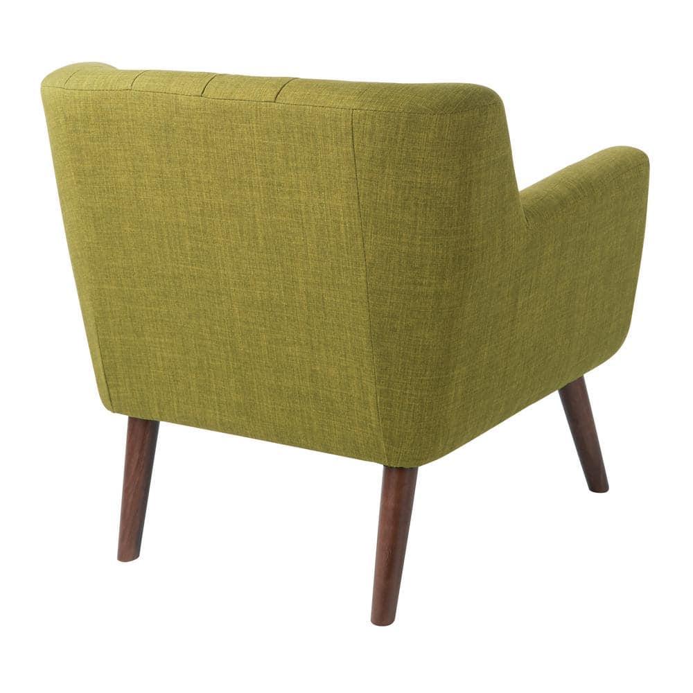 Mill Lane Chair with Coffee Legs Green - OSP Home Furnishings: Upholstered Polyester, Mid-Century Modern