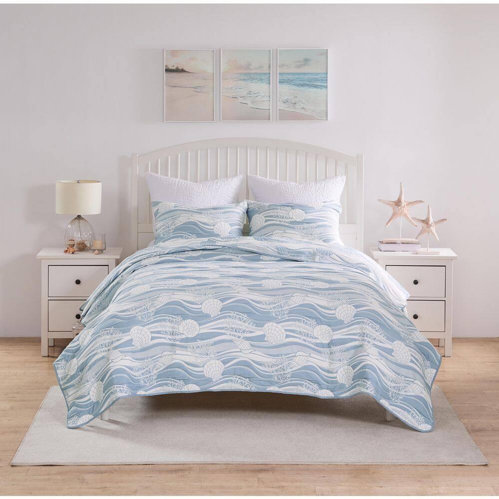 Greenland Home Fashions Coastal Paradise Jacquard Coverlet Set