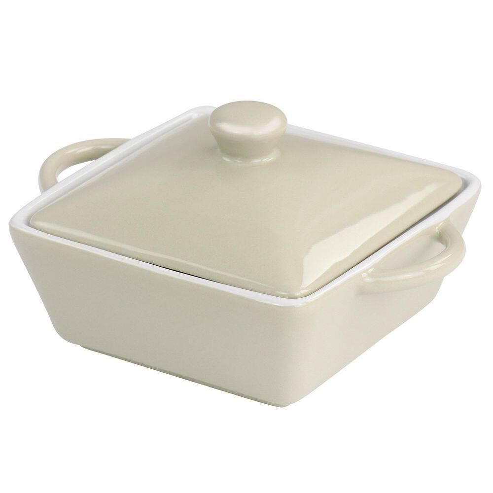 Martha Stewart Martha Stewart Mini Stoneware Casserole With Lid In Beige