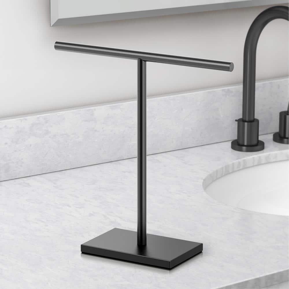 Freestanding Countertop Hand Towel Holder | 11.13"H x 10.50"W Weighted Base Towel Rack Stand