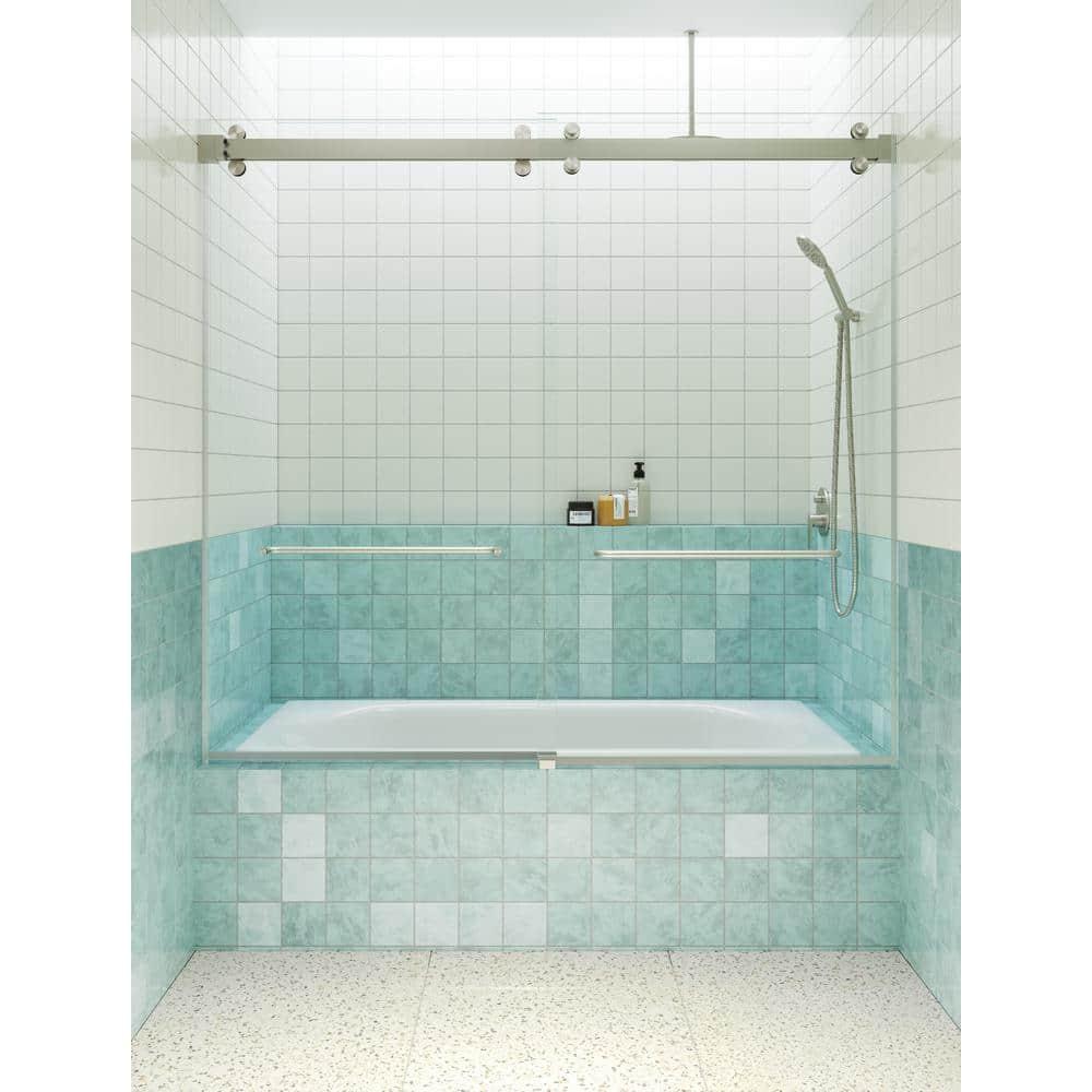 Polaris 60 in. x 66 in. Fully Frameless Sliding Bypass Bathtub Door