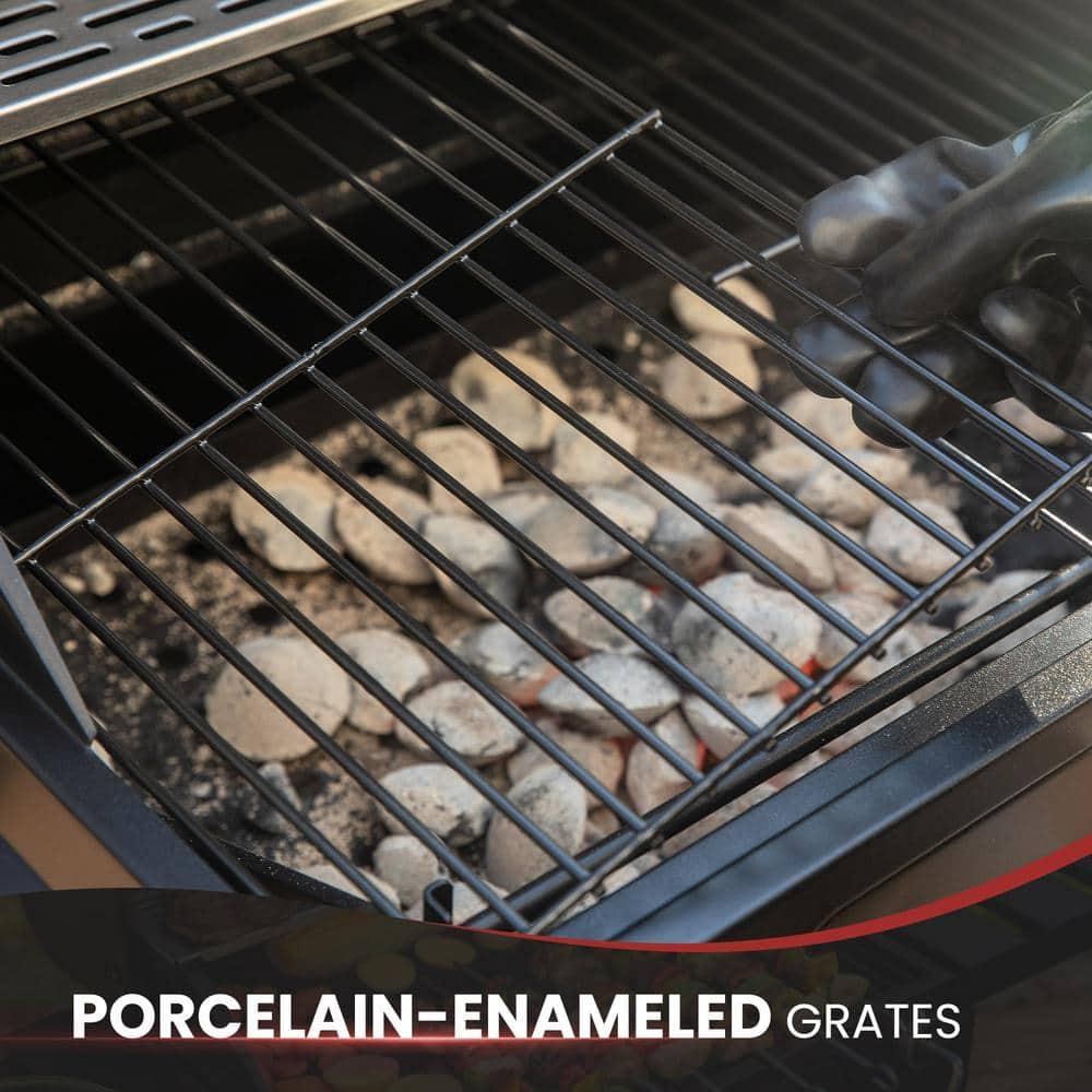 Royal Gourmet 24-Inch Black Stainless Steel Charcoal Grill with Smoker