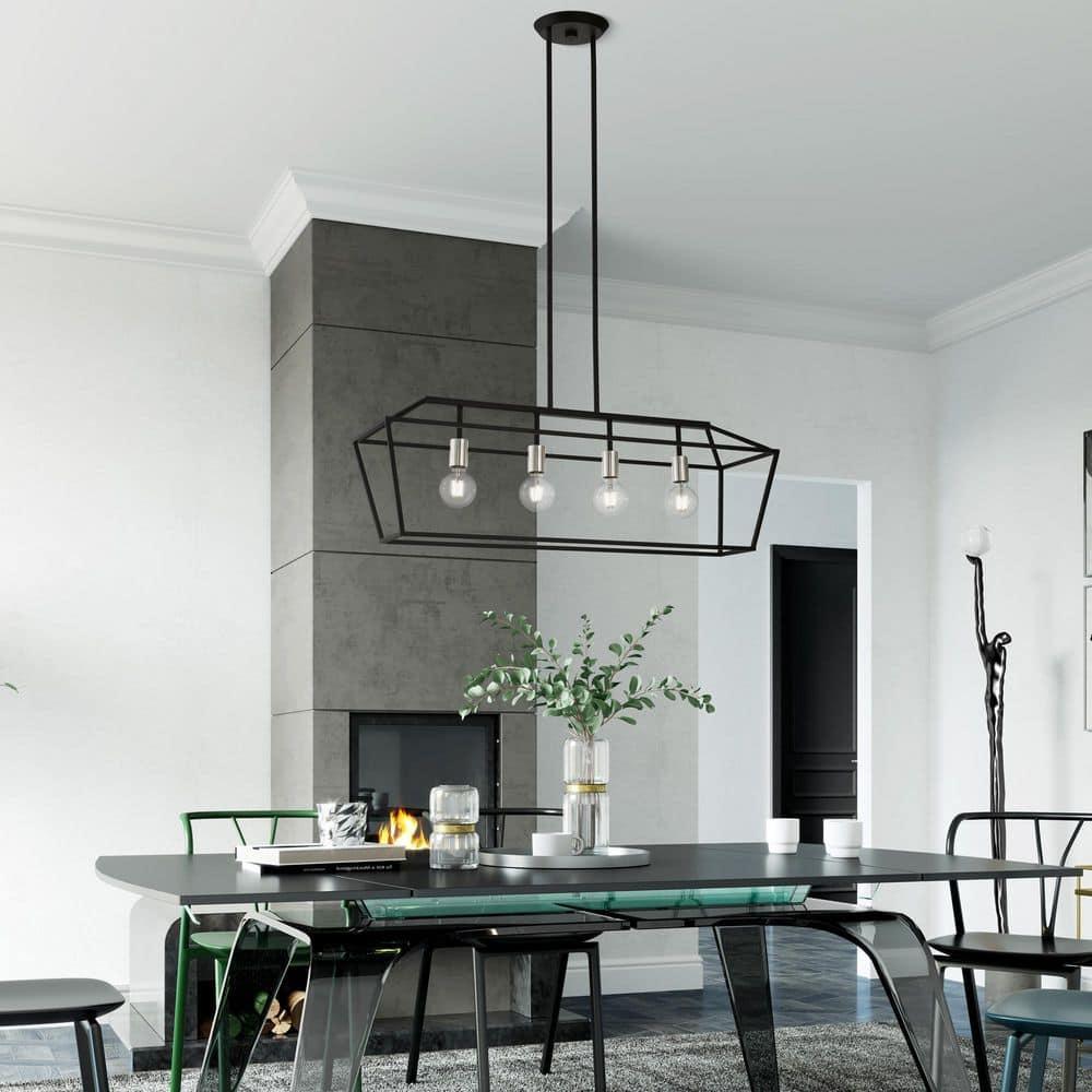 Livex Lighting Devone 4 - Light Chandelier in  Black/Brushed Nickel