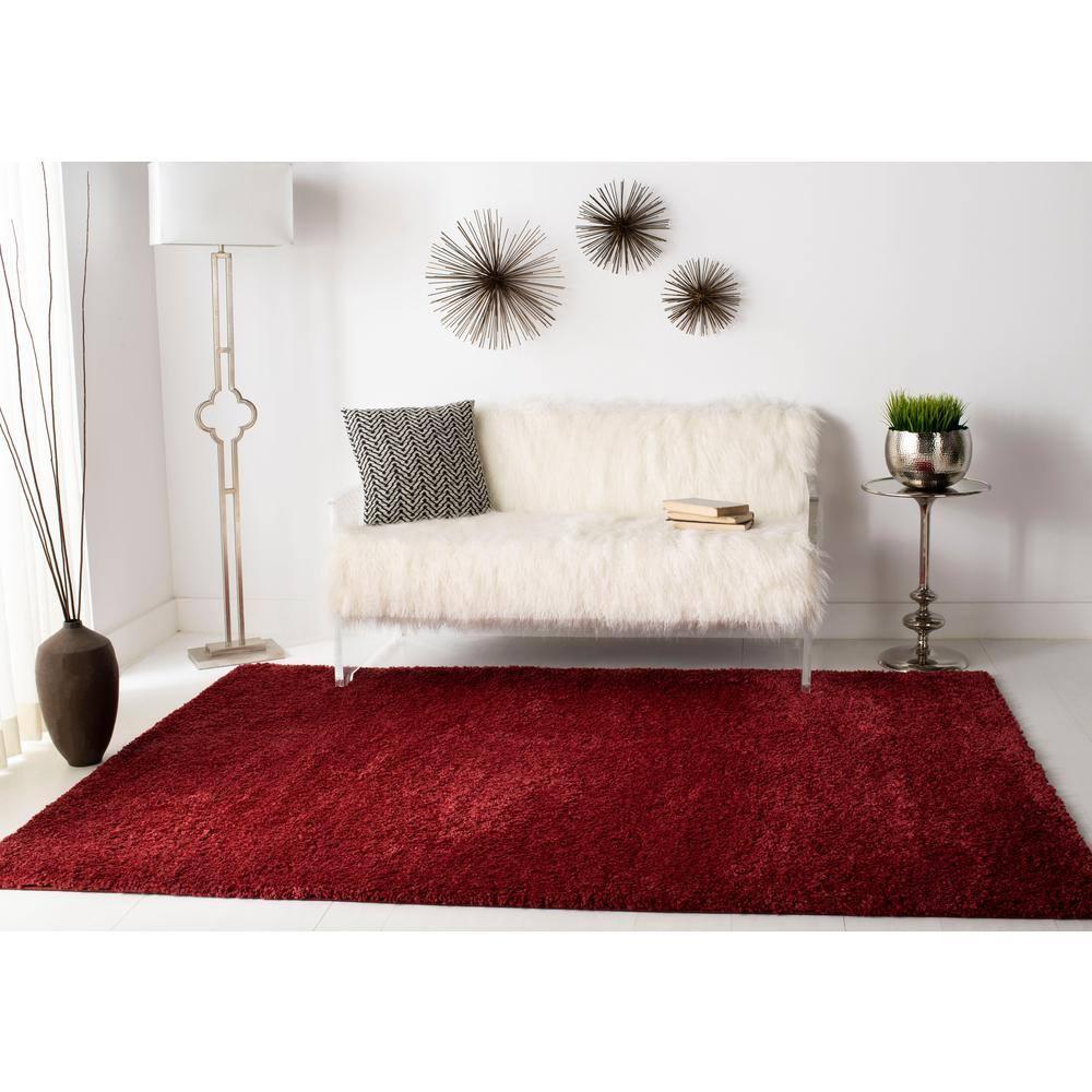 August Shag 900 AUG900 Power Loomed Indoor Area Rug - Burgundy - 6'x9' - Safavieh
