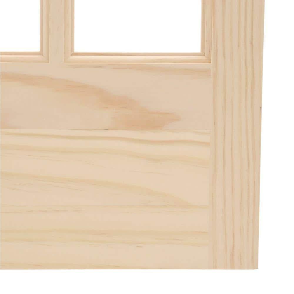AWC Model 627 Traditional Divided Frosted Glass Bifold Door fits 36"w x 80"h Unfinished Pine