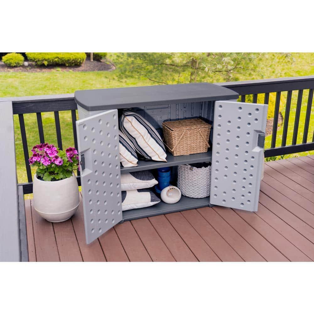 Suncast Backyard Oasis 130 Gallon Outdoor Storage Basic Unit, Dove Gray