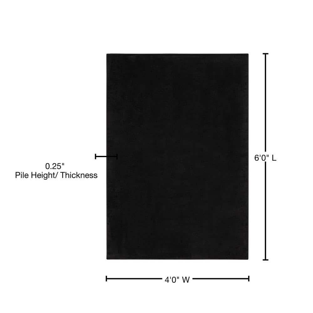 Nourison Essentials Easy Care Indoor Outdoor Area Rug - Black 4' x 6'
