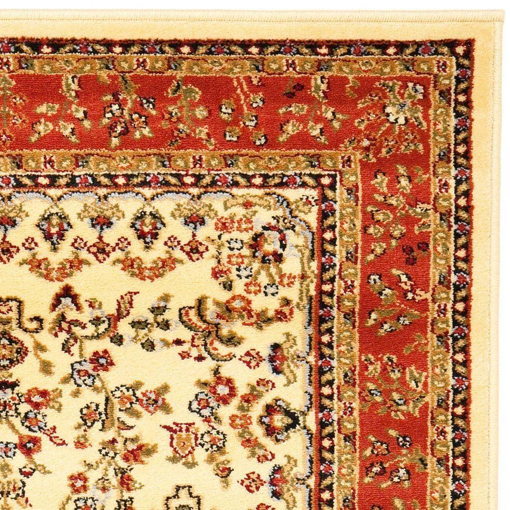 Lyndhurst Sarouk LNH331 Power Loomed Accent Rug - Ivory/Rust - 3'3"x5'3" - Safavieh