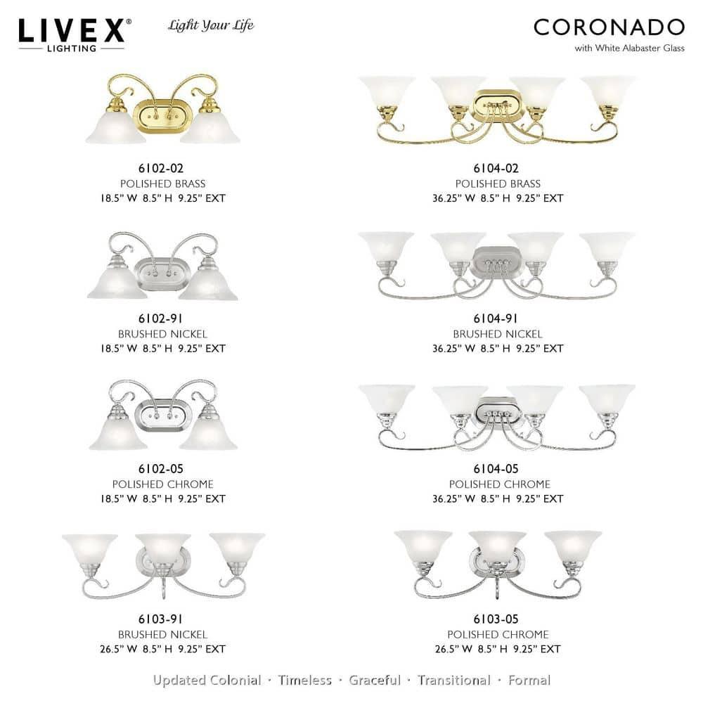 Livex Lighting Coronado 3 - Light Vanity in  Brushed Nickel