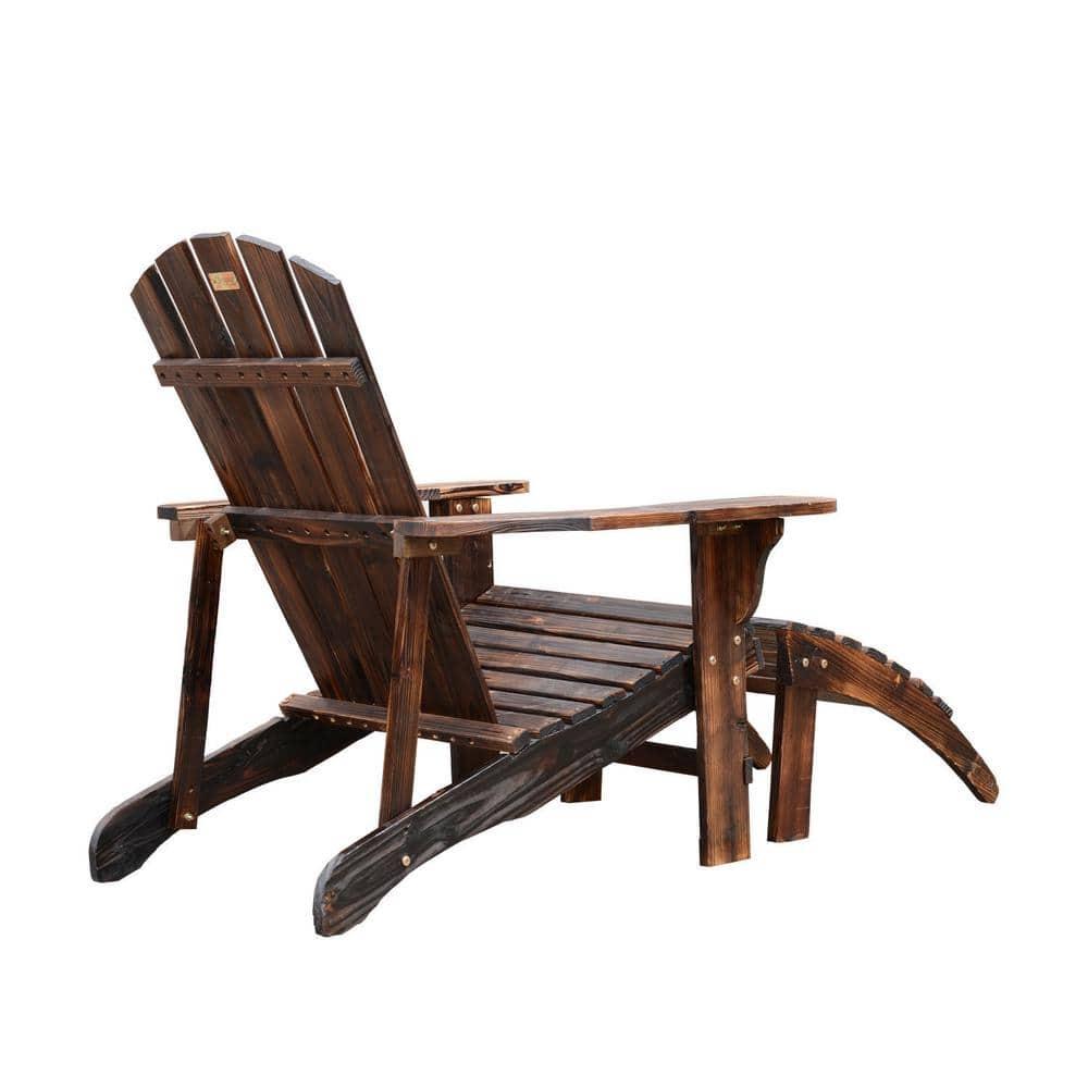 Wood Adirondack Chair with Ottoman