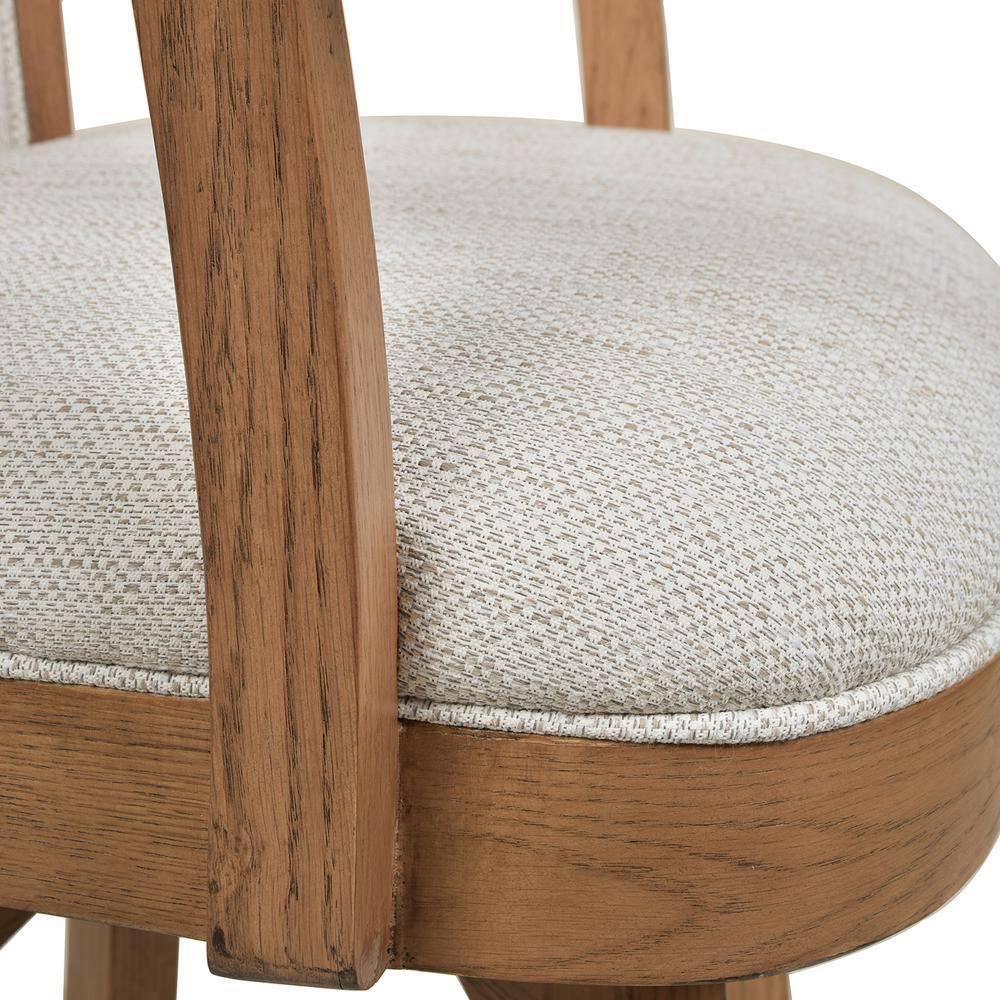 Jennifer Taylor Home Williams 31" Swivel Bar Stool with Armrests White Pepper