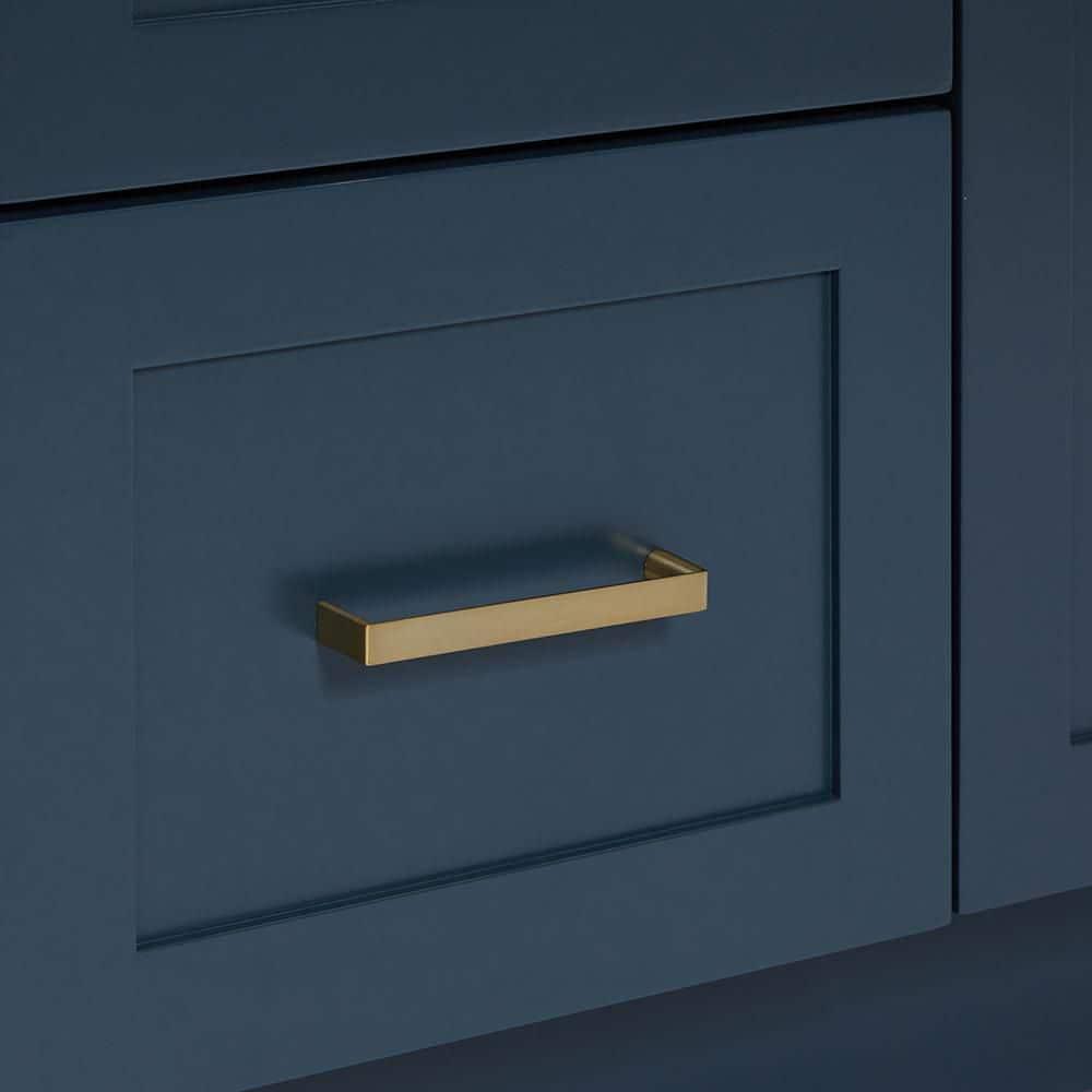 Ariel Hamlet 72 In. Double Sink Base Cabinet In Midnight Blue